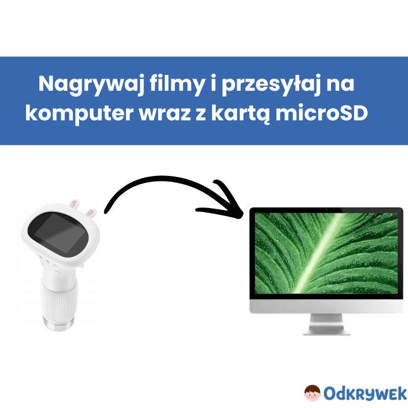 Odkrywek - Mikroskop dla dzieci, zabawka edukacyjna, powiększenie 1000x