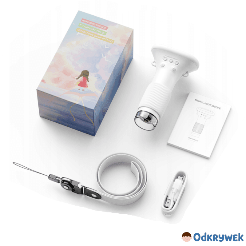 Odkrywek - Mikroskop dla dzieci, zabawka edukacyjna, powiększenie 1000x