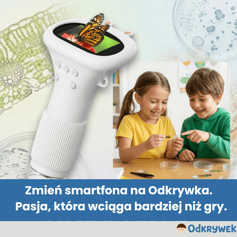 Odkrywek - Mikroskop dla dzieci, zabawka edukacyjna, powiększenie 1000x