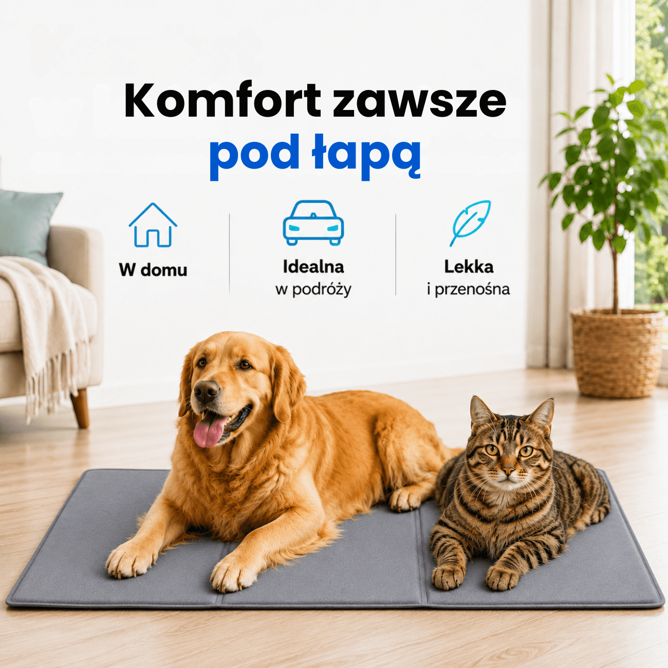 Chillo Mat - Samochłodząca Mata dla Psa 90 × 50 cm | Ulga podczas upalnych dni