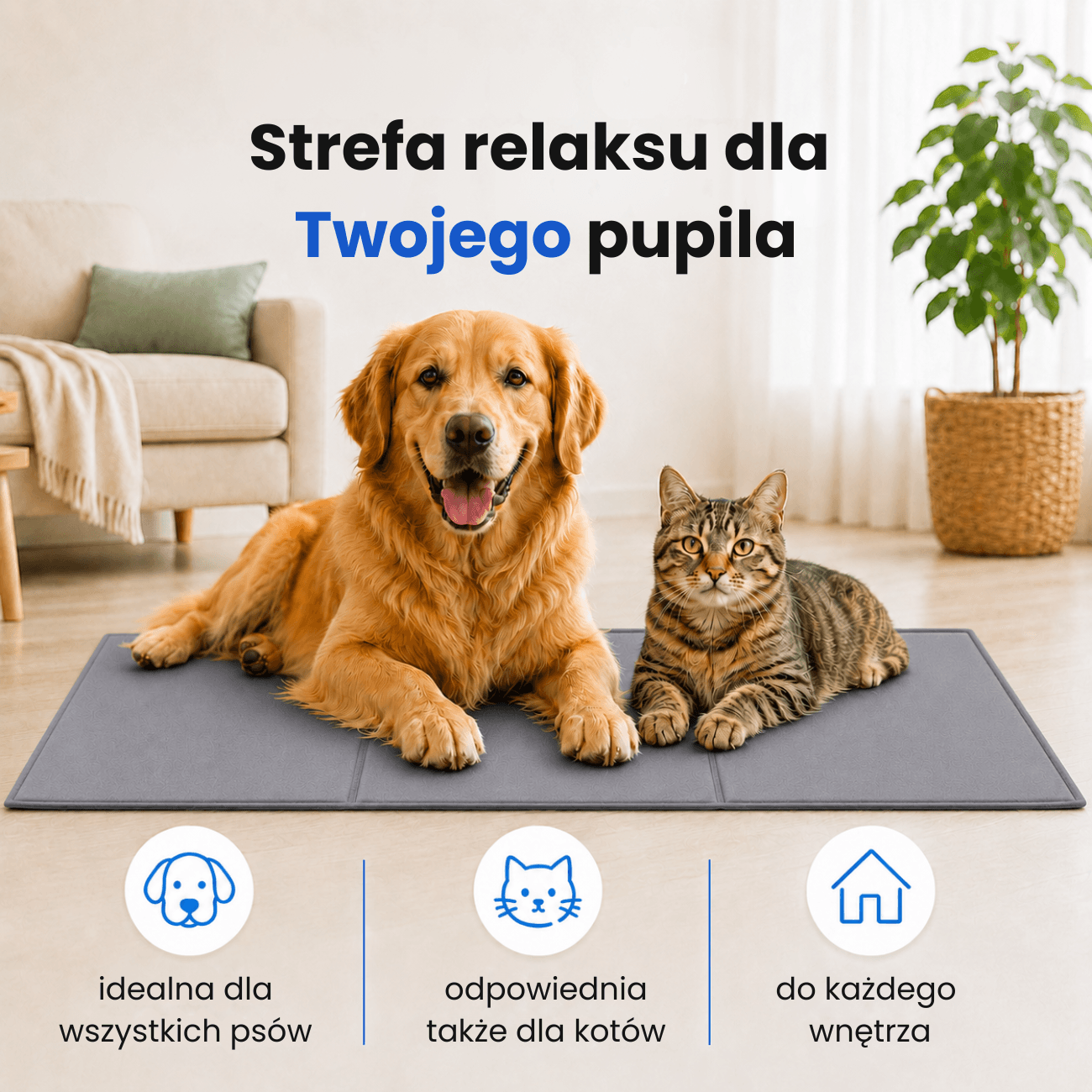 Chillo Mat - Samochłodząca Mata dla Psa 90 × 50 cm | Ulga podczas upalnych dni